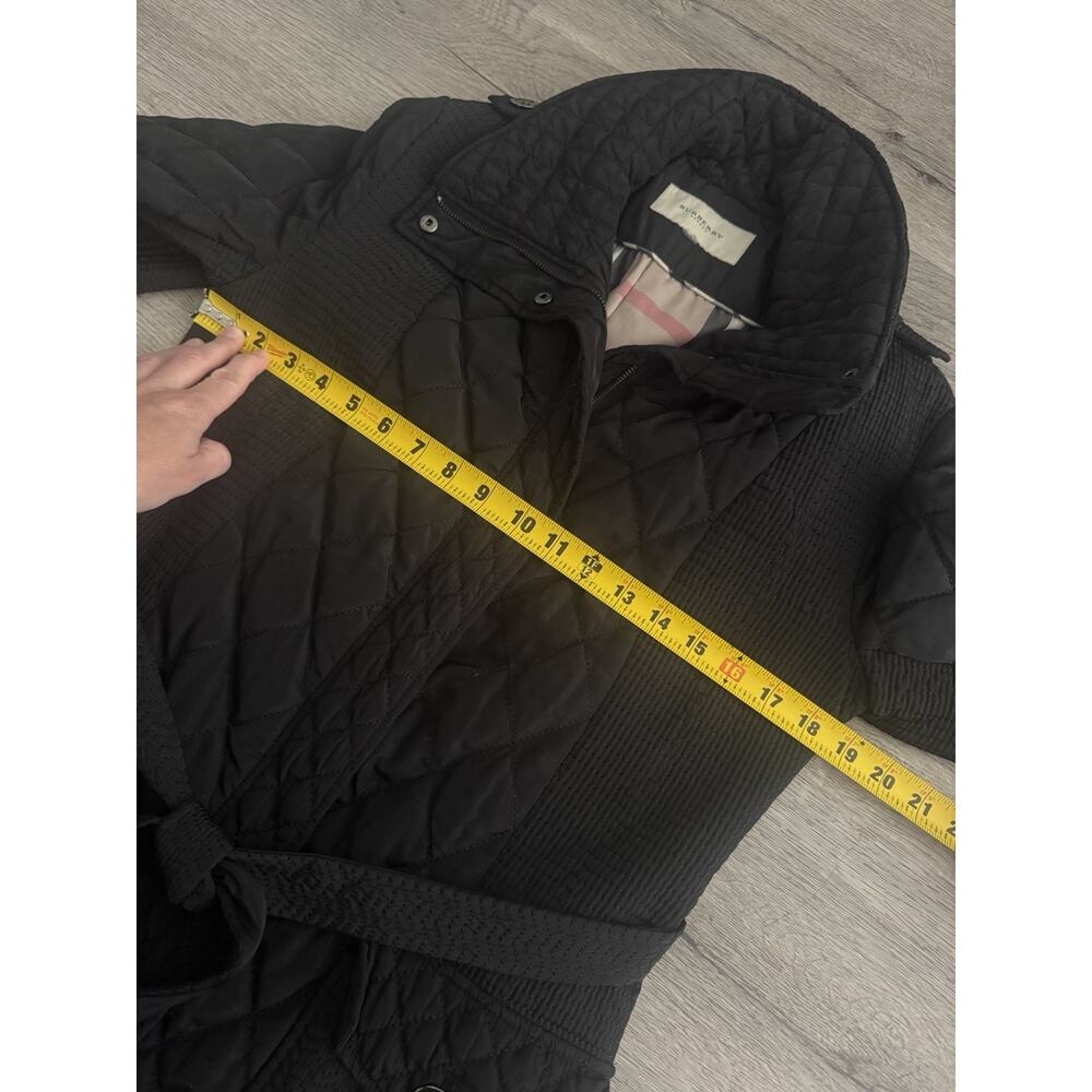 Burberry London Women’s M Quilted Jacket Trench Coat Tie Belt Nova Check Lining - Picture 5 of 11